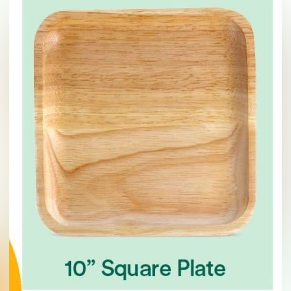 ECO SOUL 100% Compostable 10 Inch Square Palm Leaf Plates (Pack of 25) New - Picture 2 of 6